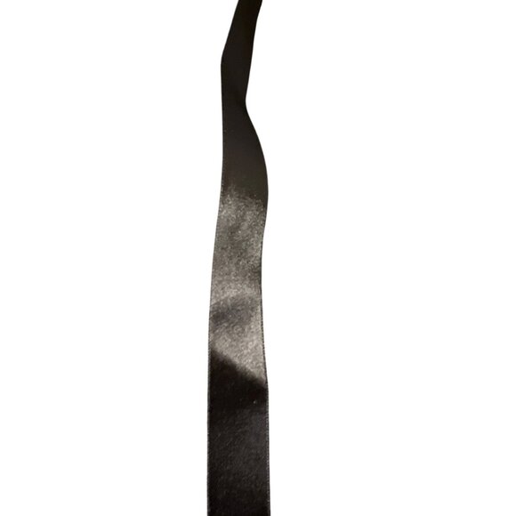 Vintage Beaded Mesh Collar Necklace Bib Sequins Black Satin Ties Estate NWOT - Picture 4 of 5